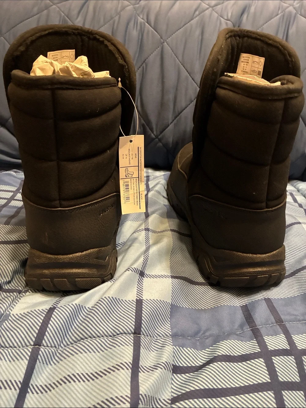 NWT Lands' End Expedition Insulated Waterproof Slip On Black Snow Boots size 11 - Picture 9 of 11